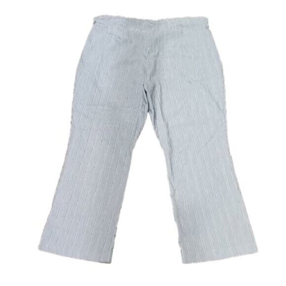 Cato Pants Cropped Est 1946 Contemporary Gray and White Pin Striped Women's 16 - Picture 2 of 7